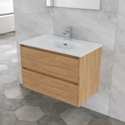 Mobile bagno base lavabo sospesa Ness 81 2/C honey 81x46 cm