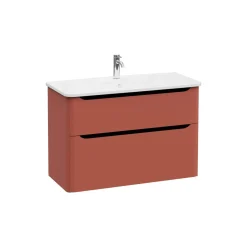Mobile bagno base lavabo sospesa 2 cassetti Integra Round 100 cm matt terracotta