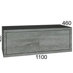 Mobile bagno base lavabo sospeso 110 cm cemento/cemento