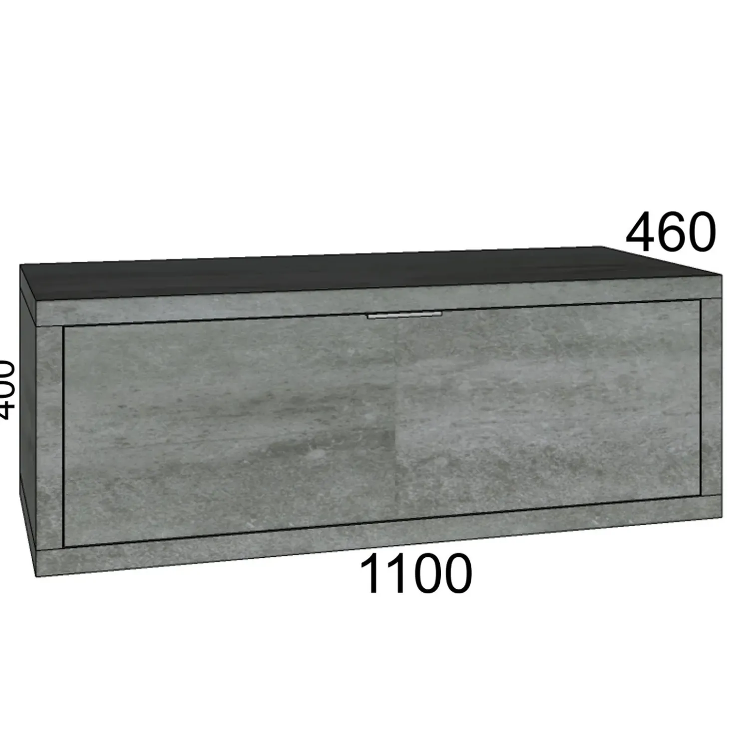 Mobile bagno base lavabo sospeso 110 cm cemento/cemento