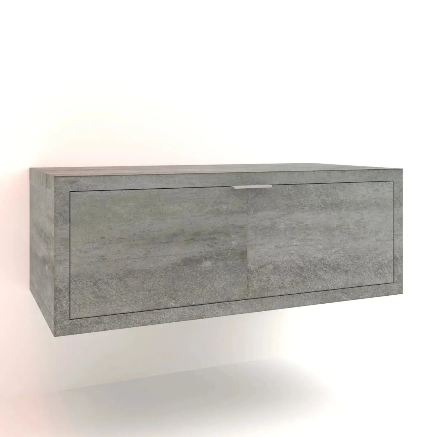 Mobile bagno base lavabo sospeso 110 cm cemento/cemento
