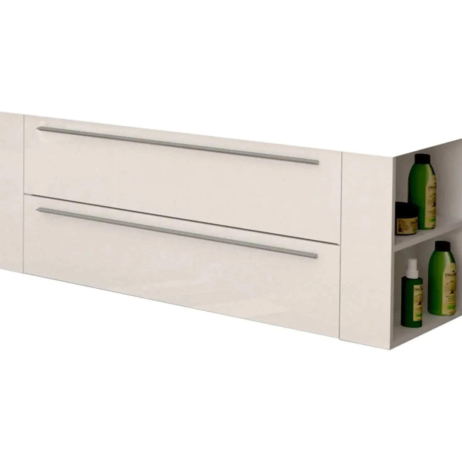 Mobile bagno base lavabo sospeso Loft 120x48x44 cm bianco lucido