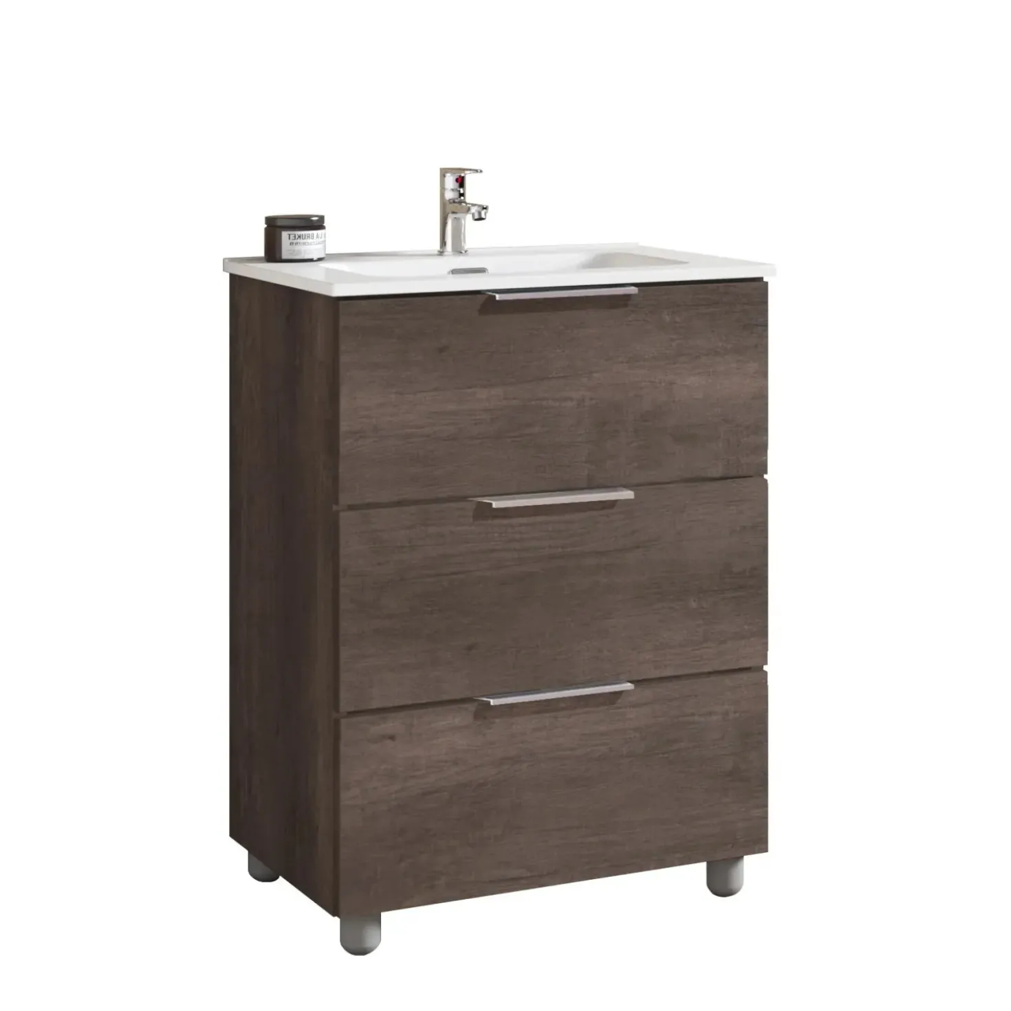 Mobile bagno base lavabo a terra Chloe 59,5x79x45,5 cm rovere scuro