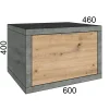Mobile bagno base lavabo sospeso 60 cm cemento/rovere nodato