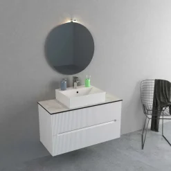 Mobile bagno base lavabo sospeso L 99 x H 54 x P 45 cm bianco opaco