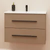 Mobile bagno base sospesa Mary 2 cassetti lavabo in ceramica 76x46 cm beige