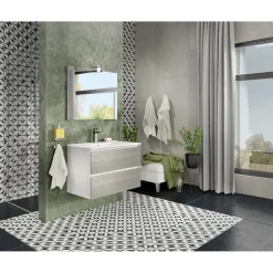 Mobile bagno base sospesa Cube 80 cm rovere grigio