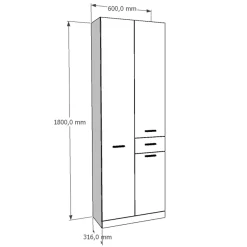 Mobile bagno colonna a terra 60x180 cm bianco lucido