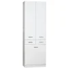 Mobile bagno colonna a terra con portabiancheria 60x180 cm bianco