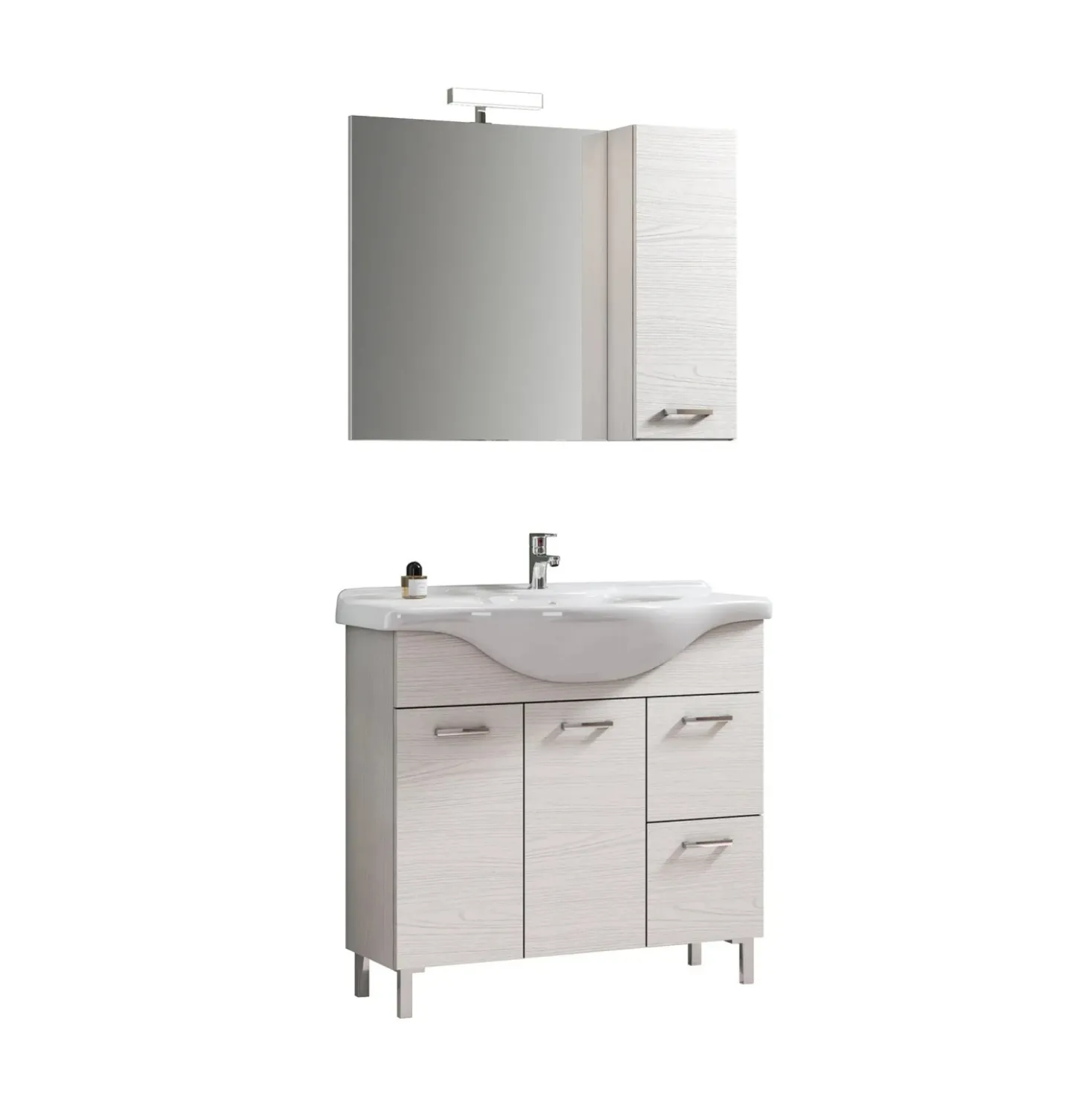 Mobile bagno composizione a terra Klara 87x93x50 cm bianco aralie
