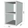 Mobile bagno con due vani a giorno sospeso per base Monya 30x54 cm bianco