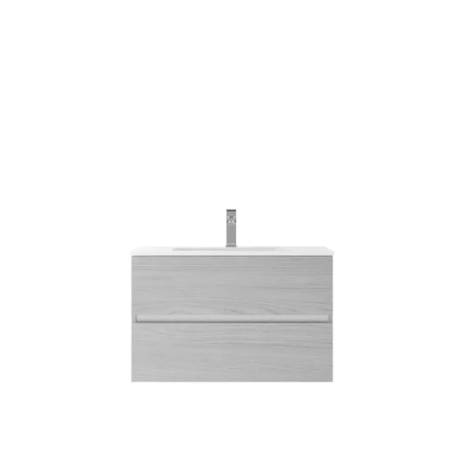 Mobile bagno con lavabo integrale sospeso Zeno 52x46x81 cm legno
