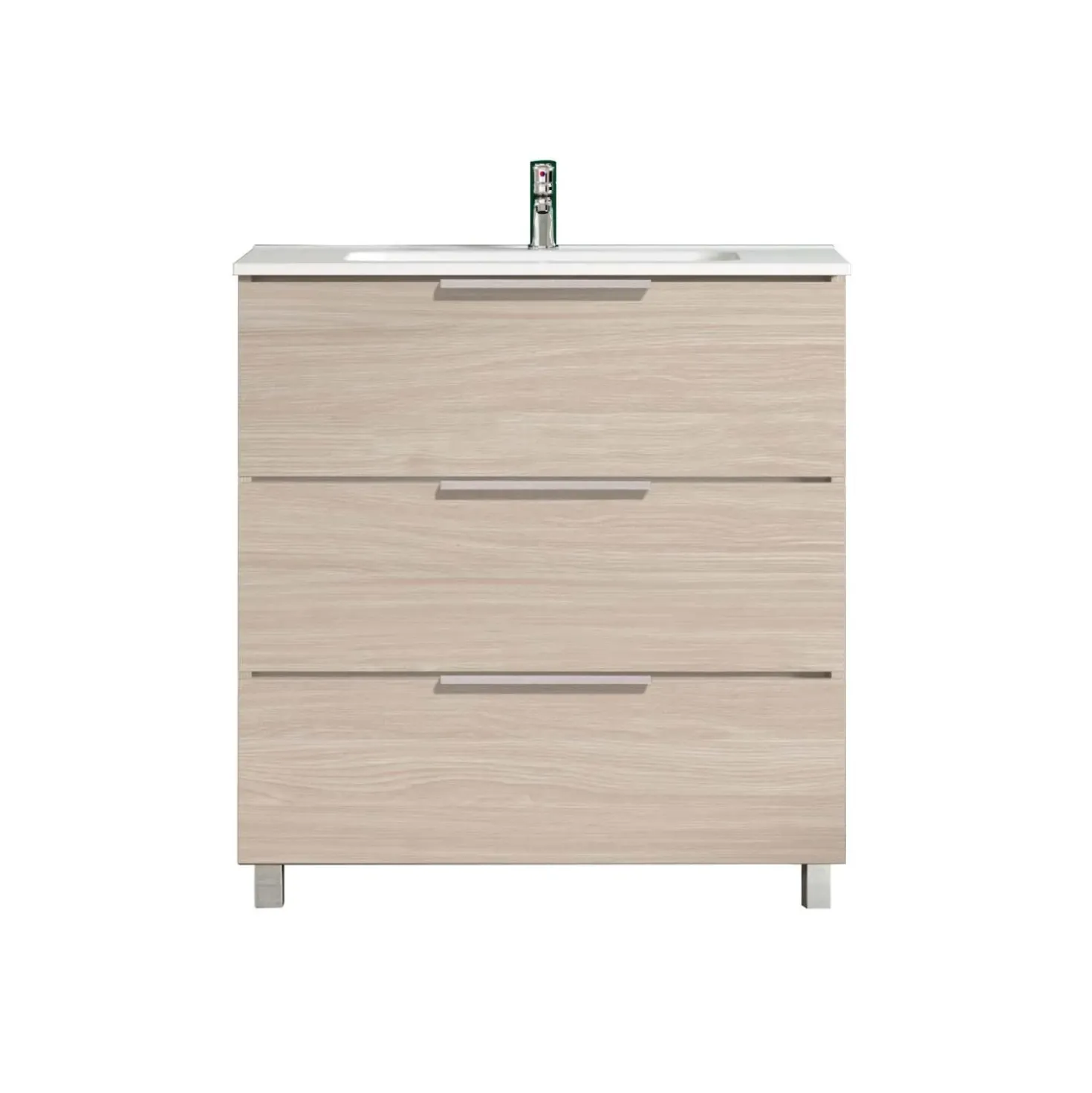 Mobile bagno lavabo sospeso Chloe 3 cassetti 80 cm olmo