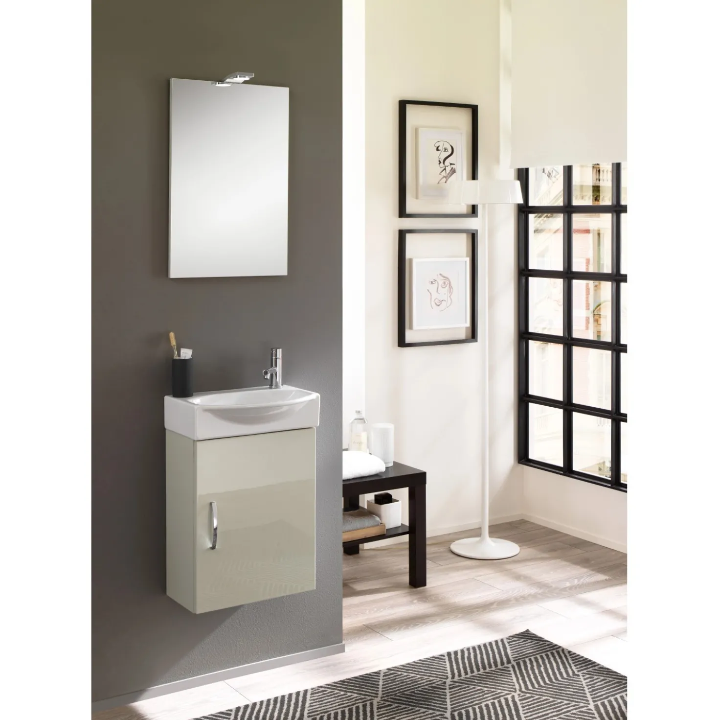 Mobile bagno lavabo sospeso Compobox 42x190x29,5 cm grigio nuvola