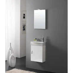 Mobile bagno lavabo sospeso Compobox 42x190x29,5 cm bianco laccato lucido