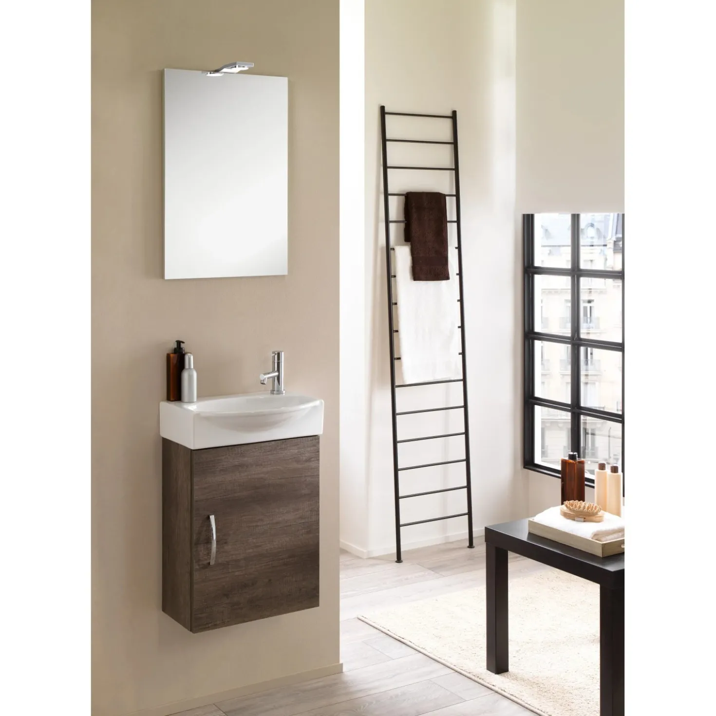 Mobile bagno lavabo sospeso Compobox 42x190x29,5 cm rovere scuro