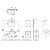 Mobile bagno lavabo+specchio LED sospeso 2 cassetti Mia Plus 60 cm golden oak