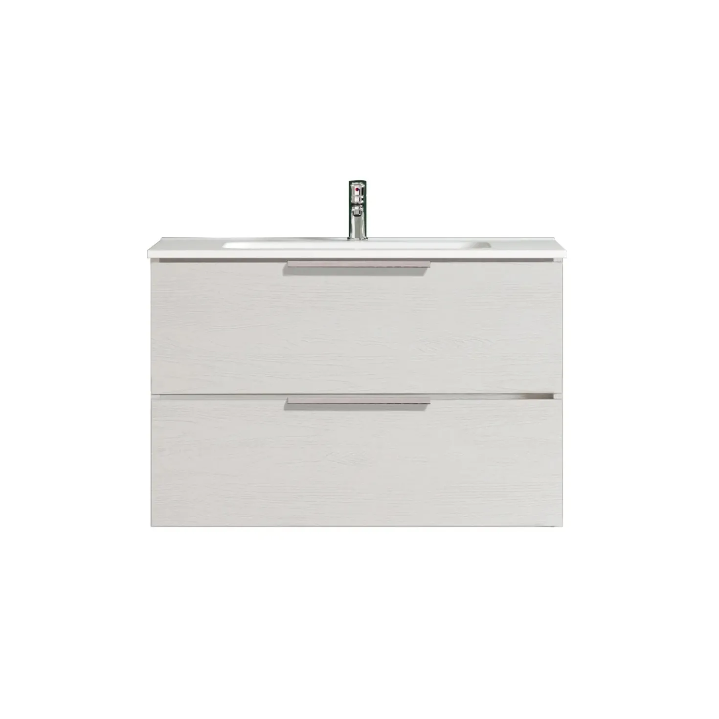 Mobile bagno sottolavabo sospeso Chloe 80x50x45 cm bianco frassinato
