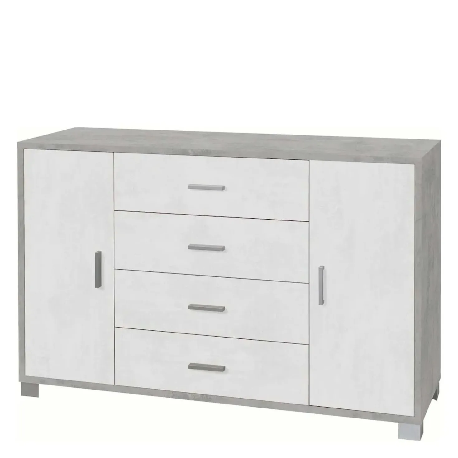Mobile cassettiera in kit Sarmog 4 cassetti 112x70x41 cm cemento