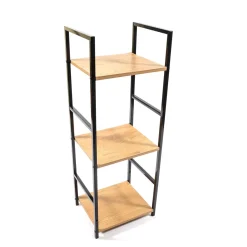 Mobile con 3 ripiani in legno e metallo 29x23,5x80 cm noce