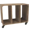 Mobile consolle con ruote a 3 scomparti 61x35h50,5 cm