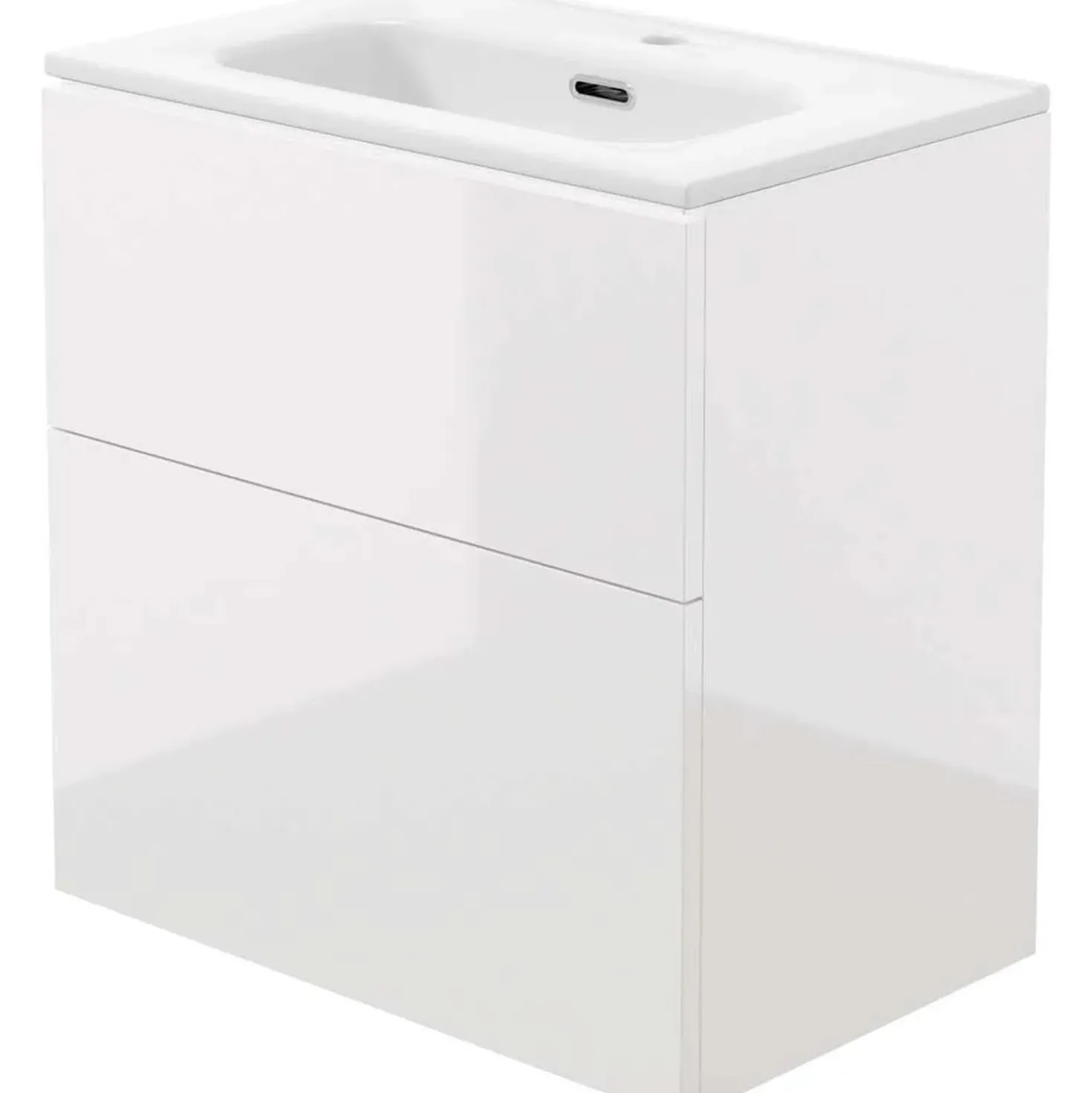 Mobile lavabo con lavabo Idrostile 600x600 mm bianco brillante