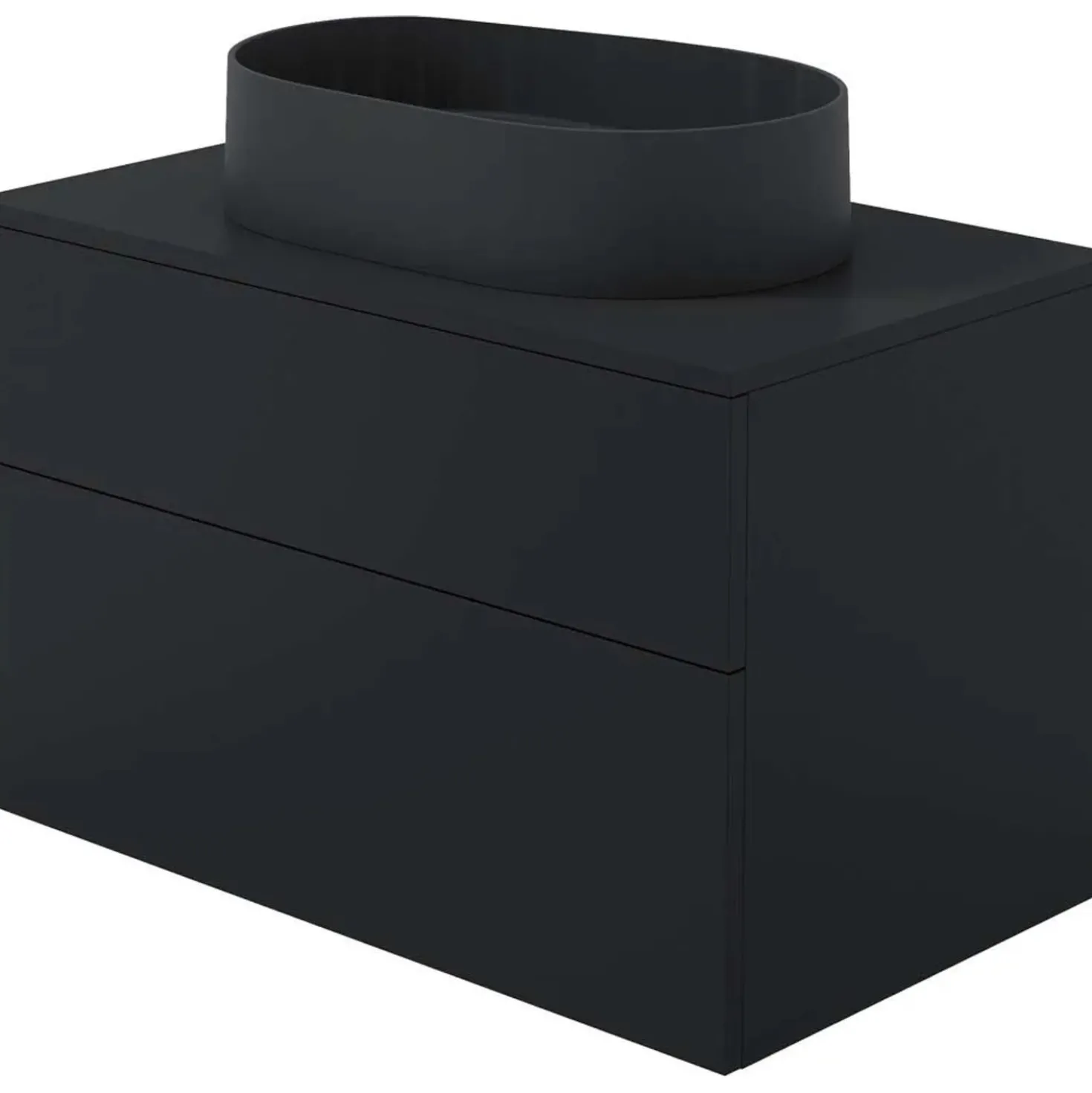 Mobile lavabo con lavabo granito Idrostile SlowMotion 800x520 mm nero