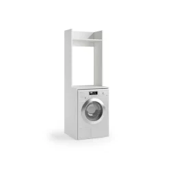 Mobile lavatrice e asciugatrice 2 ripiani 65x58x195 cm bianco