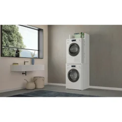 Mobile lavatrice e asciugatrice 2 ripiani 65x58x195 cm bianco