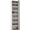 Mobile multiuso a un`anta con 7 ripiani 50x30x182 cm cemento e bianco