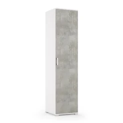 Mobile multiuso con anta singola 4 ripiani 195x45x45 cm cemento