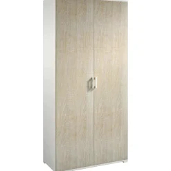 Mobile multiuso con doppia anta 4 ripiani regolabili 195x90x45 cm rovere
