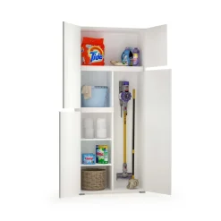 Mobile multiuso con vano portascope 195x80x37 cm bianco