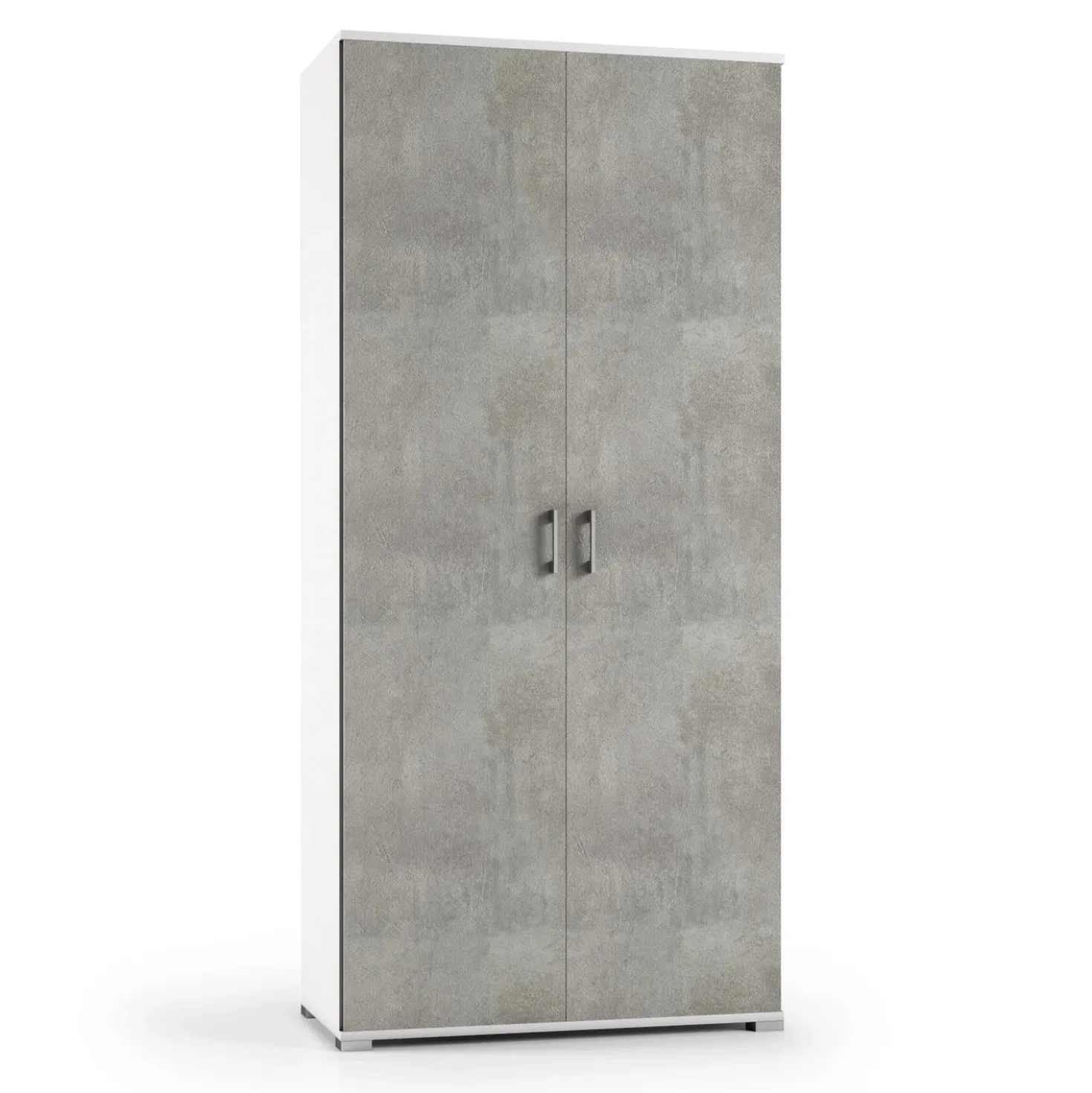 Mobile multiuso doppia anta 4 ripiani regolabili 195x90x45 cm cemento