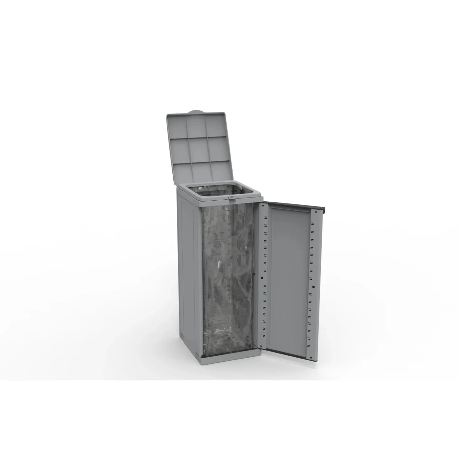 Mobiletto raccolta differenziata ECOLINE1 34,5x39x88,7 cm grigio