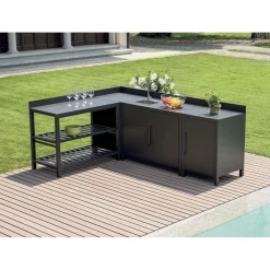 Modulo cucina ripiani aperti antracite