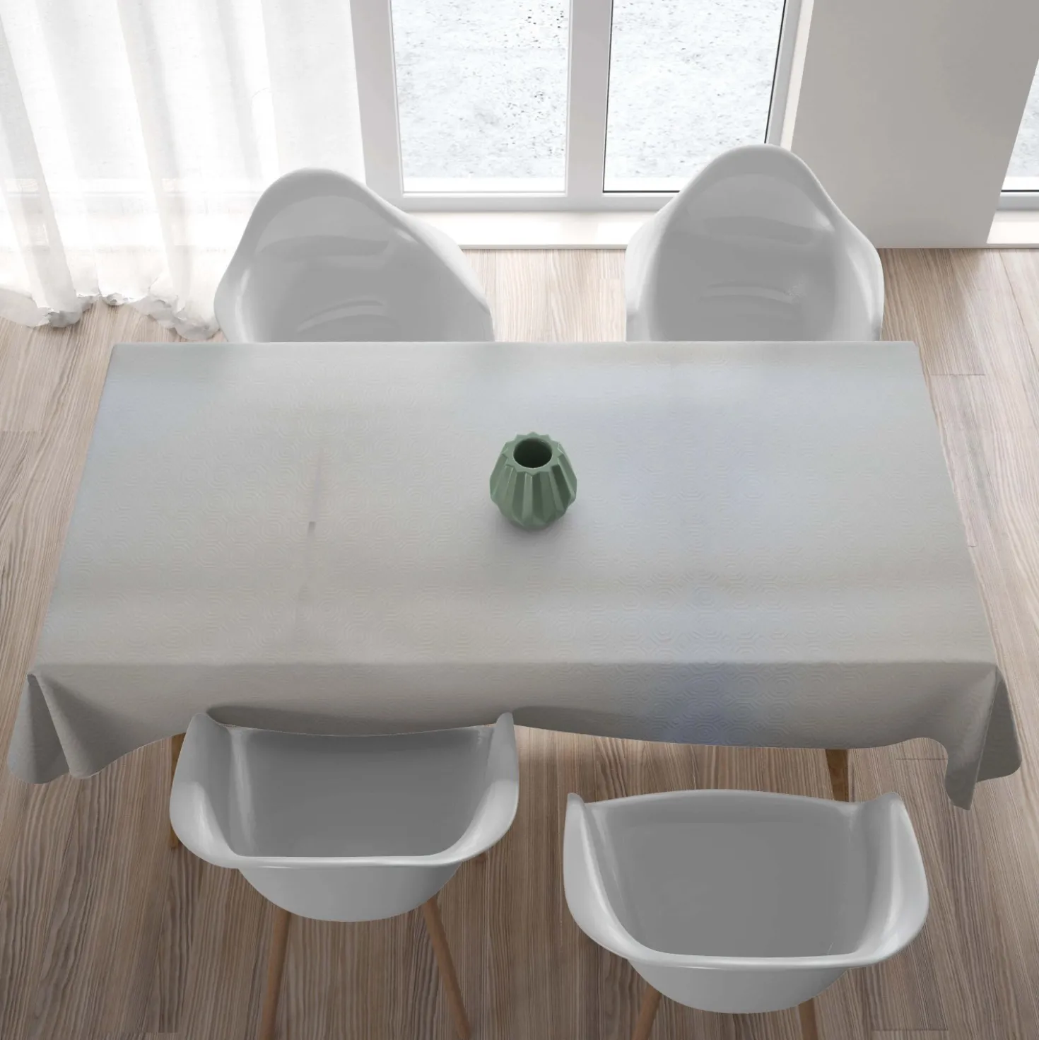 Mollettone stampato al metro disegno Bianco/Verde H140x20 m