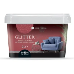 Moon decorativo Glitterato Rosso Porpora