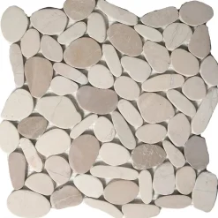 Mosaico Ciottolo piatto cm 30x30 in pietra naturale