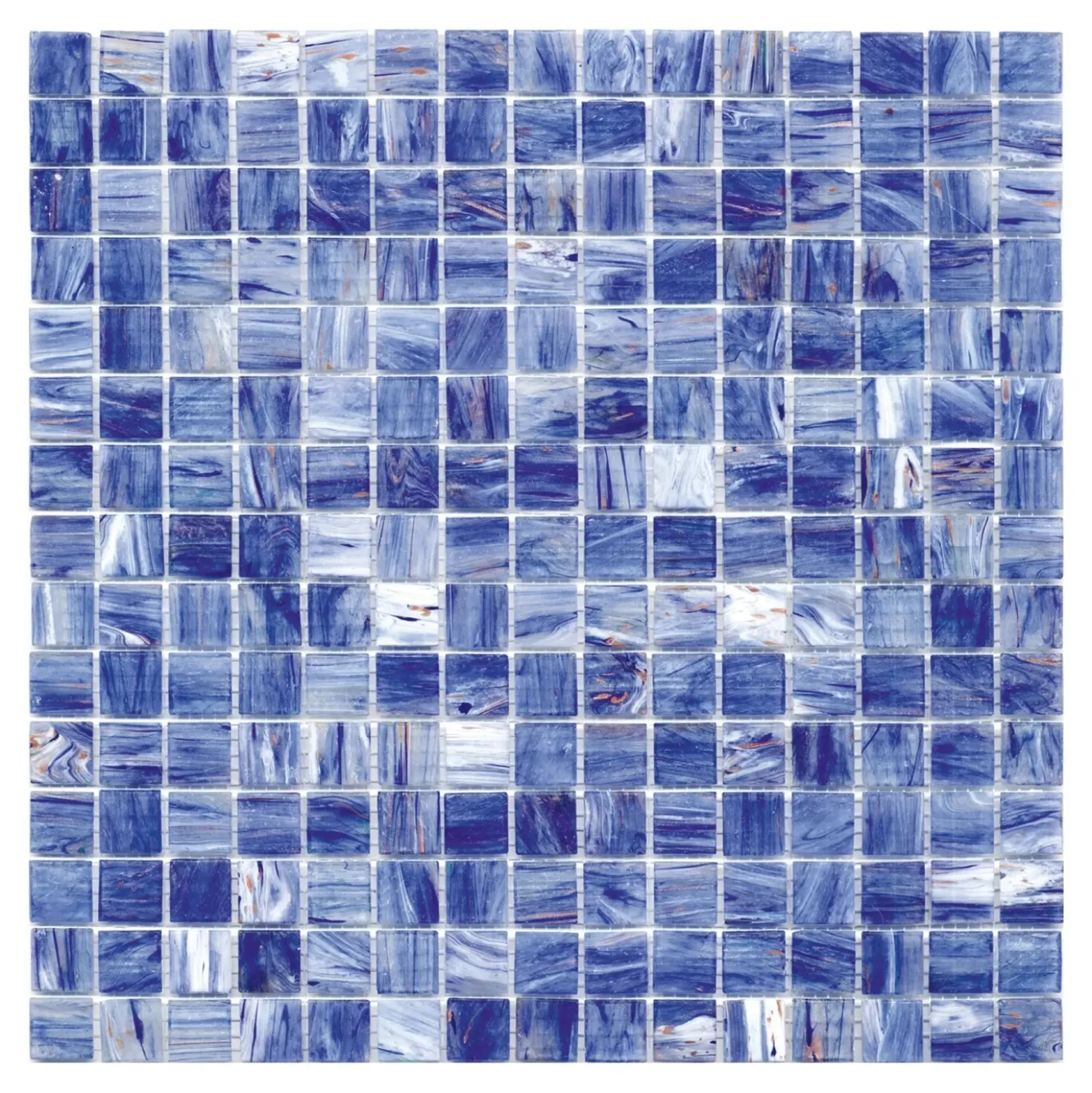 Mosaico decorativo Gold Silk blu 32,7 cm x 32,7 cm