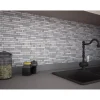 Mosaico Glam cm 30x30 in vetro e alluminio grigio chiaro