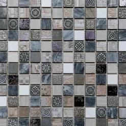 Mosaico Grey in cm 30x30 in pietra naturale rivestita