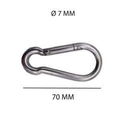 Moschettone inox 70 mm