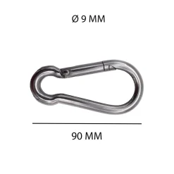 Moschettone inox 90 mm