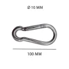 Moschettone inox 100 mm