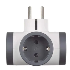Multi adattatore Bticino S3626D 3 Prese tedesca Bianco e Grigio