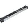 Multipresa Alu, 8 prese P40, 2USB-A, USB-C PD20W, H05VV-F 3G1, 2m. Nero
