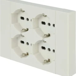 Multipresa da incasso quadra 4 prese bianco