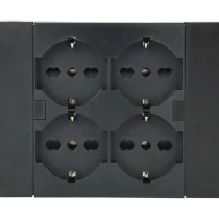 Multipresa da incasso Quadra, 4 prese universali P40. Nero