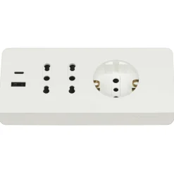 Multipresa da scrivania Bticino con interruttore 2 prese USB da 3A bianco